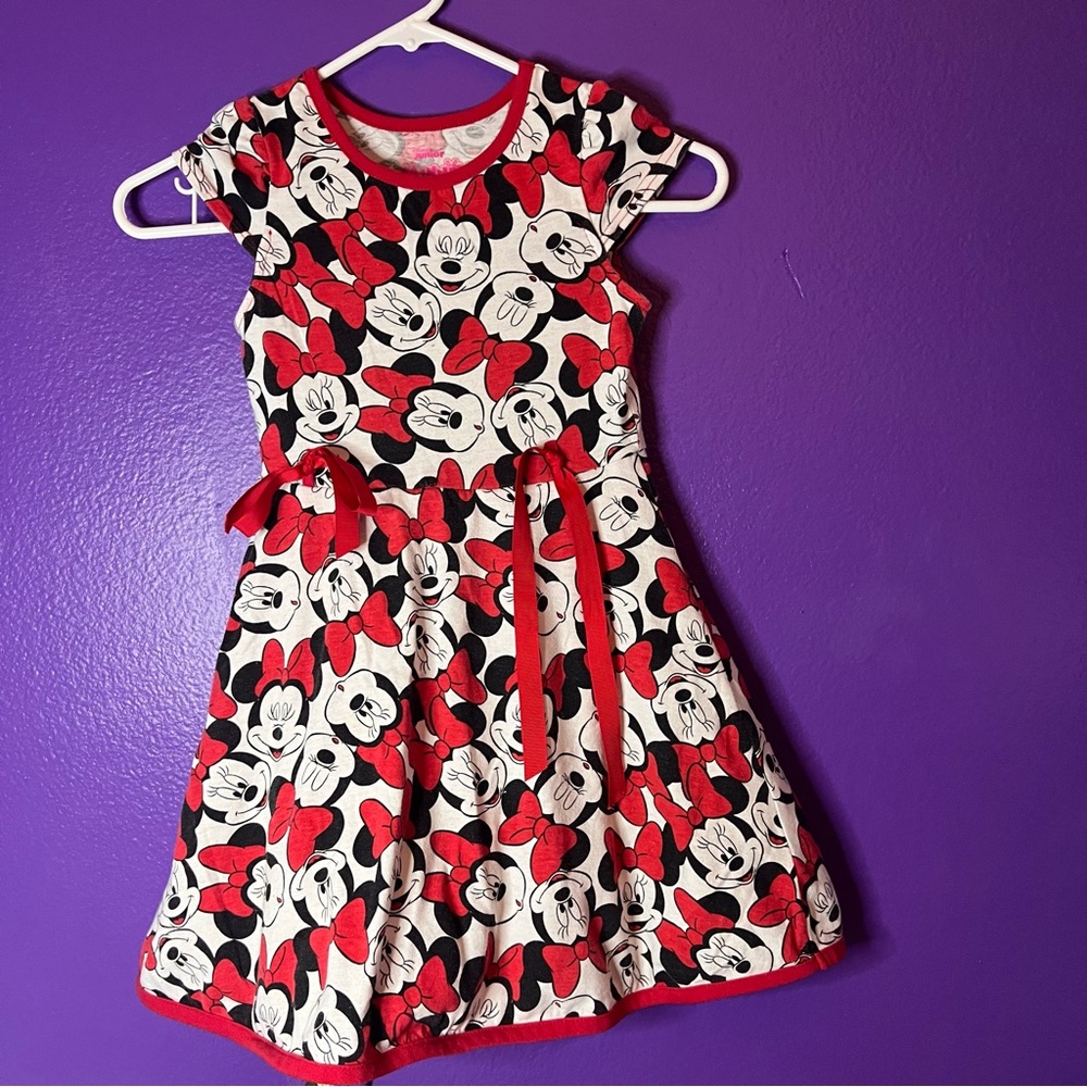 Disney Junior Minnie Mouse Dress with Red Ribbon